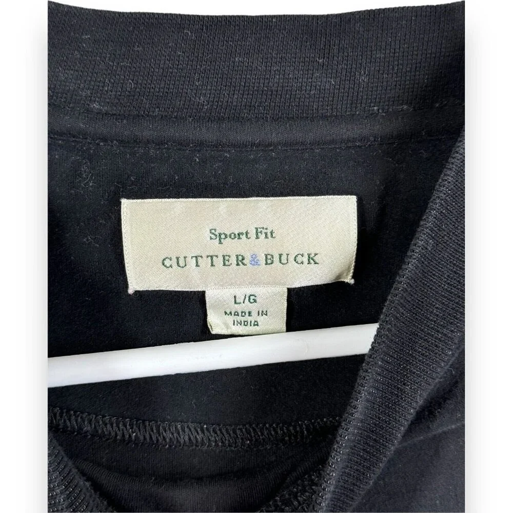 Cutter & Buck Golf Sweatshirt Black Men's Size Larg Black Long Sleeve Sport Fit - Picture 5 of 8